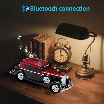 WSTER WS-1934 Retro Classic Car Bluetooth Replica Speaker – Wireless HD Sound with FM Radio,TWS Stereo,LED Party Lights,Built-in Microphone Hands-Free Call, Surprise Portable Gift for Party Use